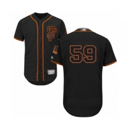 Men's San Francisco Giants #59 Andrew Suarez Black Alternate Flex Base Authentic Collection Baseball Player Jersey