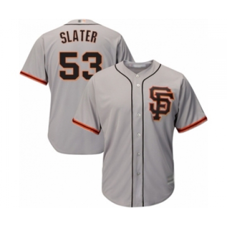 Men's San Francisco Giants #53 Austin Slater Grey Alternate Flex Base Authentic Collection Baseball Player Jersey