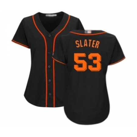 Women's San Francisco Giants #53 Austin Slater Authentic Black Alternate Cool Base Baseball Player Jersey