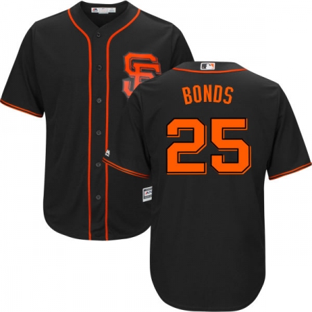 Youth Majestic San Francisco Giants #25 Barry Bonds Replica Black Alternate Cool Base MLB Jersey