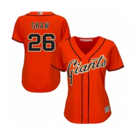 Women's San Francisco Giants #26 Chris Shaw Authentic Orange Alternate Cool Base Baseball Player Jersey