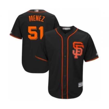 Youth San Francisco Giants #51 Conner Menez Authentic Black Alternate Cool Base Baseball Player Jersey