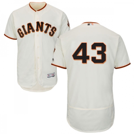 Men's Majestic San Francisco Giants #43 Dave Dravecky Cream Home Flex Base Authentic Collection MLB Jersey