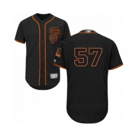 Men's San Francisco Giants #57 Dereck Rodriguez Black Alternate Flex Base Authentic Collection Baseball Player Jersey