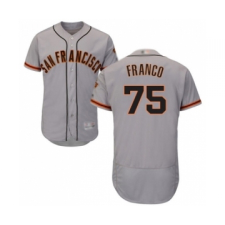 Men's San Francisco Giants #75 Enderson Franco Grey Road Flex Base Authentic Collection Baseball Player Jersey