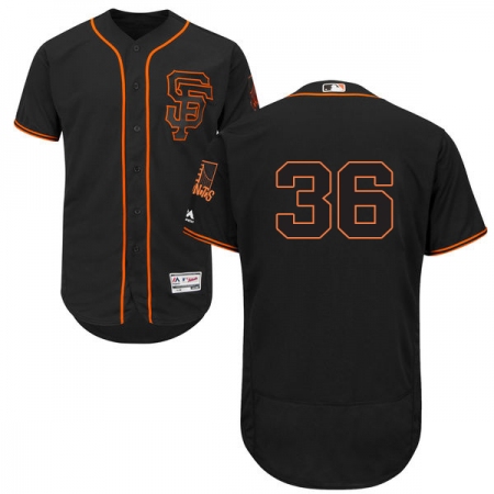 Men's Majestic San Francisco Giants #36 Gaylord Perry Black Alternate Flex Base Authentic Collection MLB Jersey