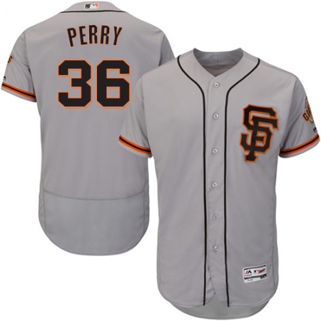 Men's Majestic San Francisco Giants #36 Gaylord Perry Grey Alternate Flex Base Authentic Collection MLB Jersey