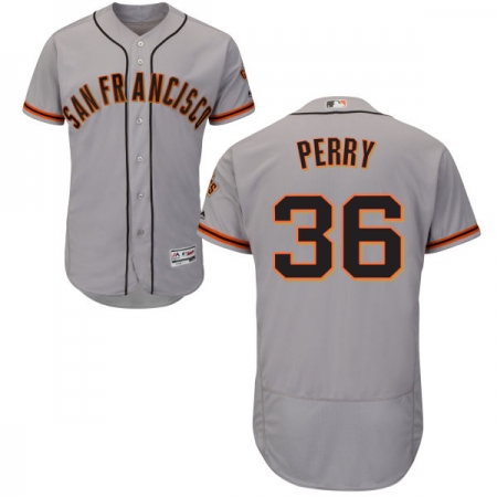 Men's Majestic San Francisco Giants #36 Gaylord Perry Grey Road Flex Base Authentic Collection MLB Jersey