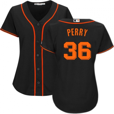 Women's Majestic San Francisco Giants #36 Gaylord Perry Authentic Black Alternate Cool Base MLB Jersey