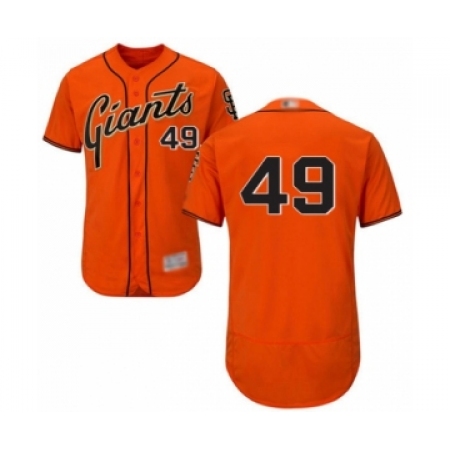Men's San Francisco Giants #49 Jaylin Davis Orange Alternate Flex Base Authentic Collection Baseball Player Jersey