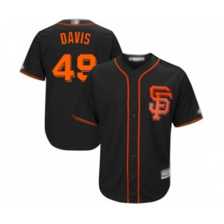 Youth San Francisco Giants #49 Jaylin Davis Authentic Black Alternate Cool Base Baseball Player Jersey