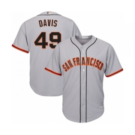 Youth San Francisco Giants #49 Jaylin Davis Authentic Grey Road Cool Base Baseball Player Jersey