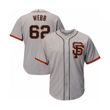 Men's San Francisco Giants #62 Logan Webb Grey Alternate Flex Base Authentic Collection Baseball Player Jersey