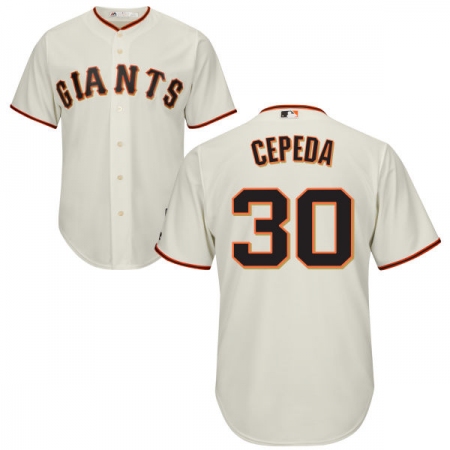 Youth Majestic San Francisco Giants #30 Orlando Cepeda Replica Cream Home Cool Base MLB Jersey