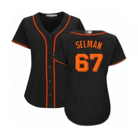 Women's San Francisco Giants #67 Sam Selman Authentic Black Alternate Cool Base Baseball Player Jersey