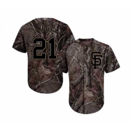 Youth San Francisco Giants #21 Stephen Vogt Authentic Camo Realtree Collection Flex Base Baseball Jersey
