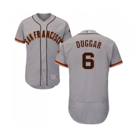 Men's San Francisco Giants #6 Steven Duggar Grey Road Flex Base Authentic Collection Baseball Jersey