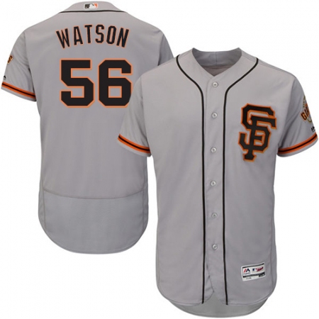Men's Majestic San Francisco Giants #56 Tony Watson Grey Alternate Flex Base Authentic Collection MLB Jersey
