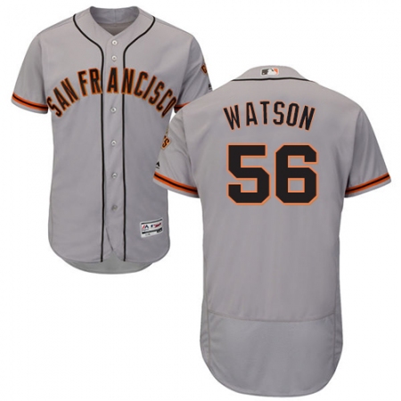 Men's Majestic San Francisco Giants #56 Tony Watson Grey Road Flex Base Authentic Collection MLB Jersey