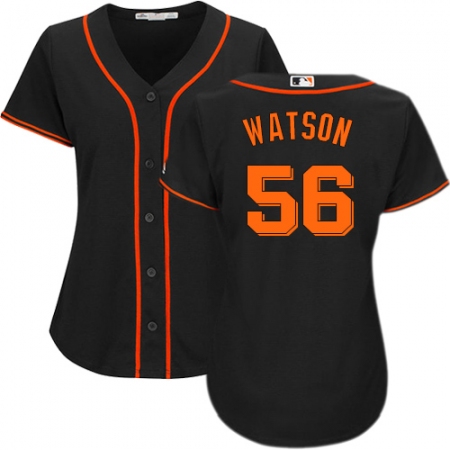 Women's Majestic San Francisco Giants #56 Tony Watson Replica Black Alternate Cool Base MLB Jersey