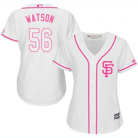 Women's Majestic San Francisco Giants #56 Tony Watson Replica White Fashion Cool Base MLB Jersey