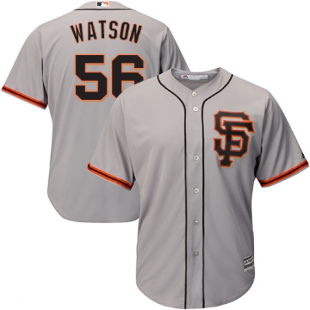Youth Majestic San Francisco Giants #56 Tony Watson Authentic Grey Road 2 Cool Base MLB Jersey
