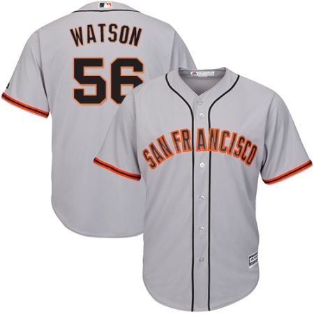 Youth Majestic San Francisco Giants #56 Tony Watson Replica Grey Road Cool Base MLB Jersey