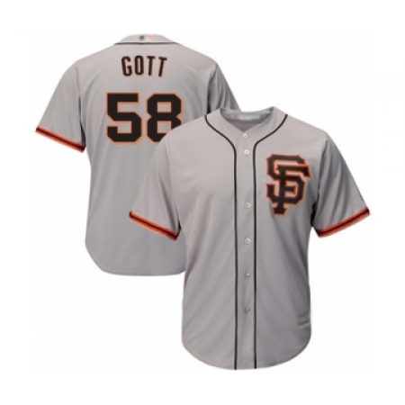 Men's San Francisco Giants #58 Trevor Gott Grey Alternate Flex Base Authentic Collection Baseball Player Jersey