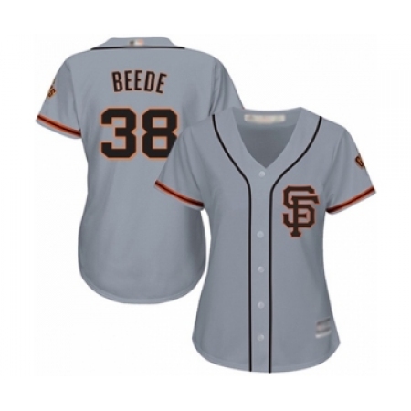 Women's San Francisco Giants #58 Tyler Beede Authentic Grey Road 2 Cool Base Baseball Player Jersey
