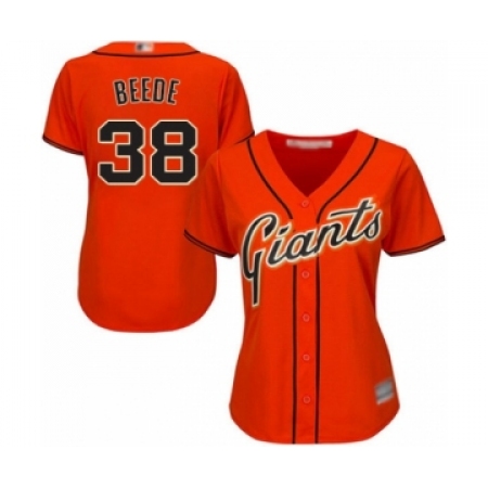 Women's San Francisco Giants #58 Tyler Beede Authentic Orange Alternate Cool Base Baseball Player Jersey