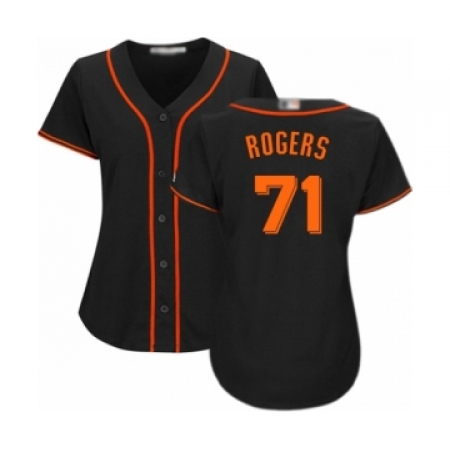 Women's San Francisco Giants #71 Tyler Rogers Authentic Black Alternate Cool Base Baseball Player Jersey